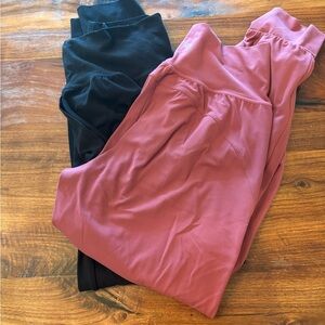 Athleta Black and Pink Salutation joggers